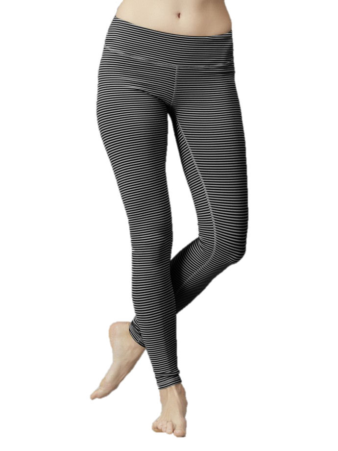 Zobha Activewear ~ Stripe Leggings (Black and Phantom Heather)